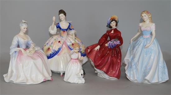 Five Royal Doulton figures, H.21cm
